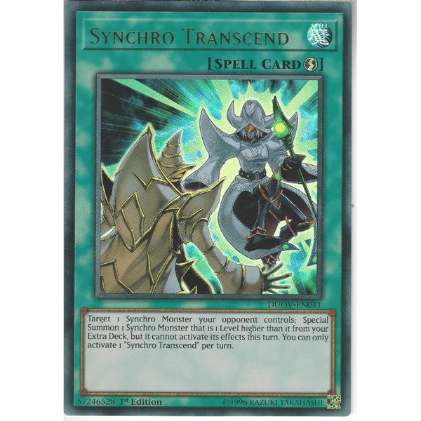 Yu-Gi-Oh! Trading Card Game DUOV-EN041 Synchro Transcend | 1st Edition | Ultra Rare Card