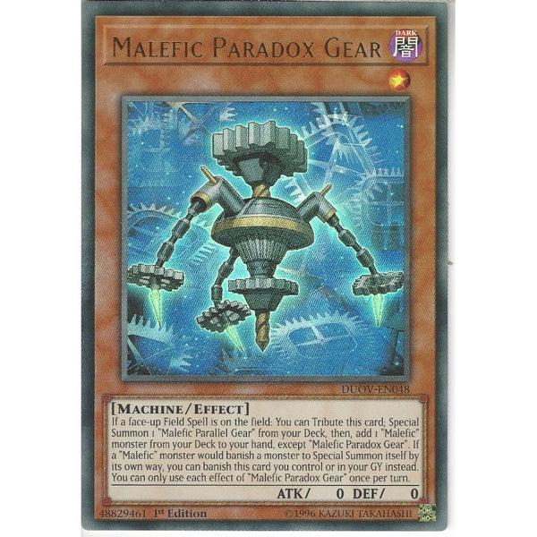 Yu-Gi-Oh! Trading Card Game DUOV-EN048 Malefic Paradox Gear | 1st Edition | Ultra Rare Card