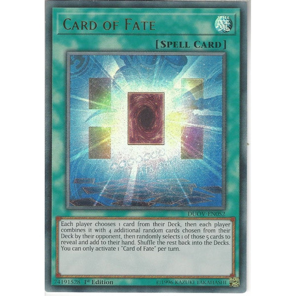 Yu-Gi-Oh! Trading Card Game DUOV-EN052 Card of Fate | 1st Edition | Ultra Rare Card