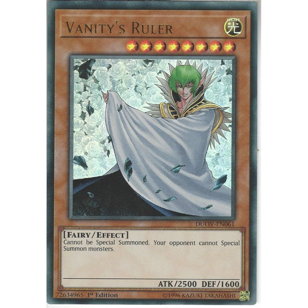 Yu-Gi-Oh! Trading Card Game DUOV-EN061 Vanity&#039;s Ruler | 1st Edition | Ultra Rare Card