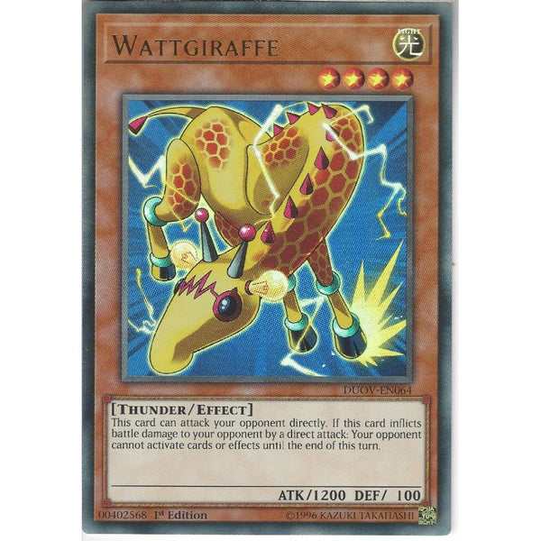 Yu-Gi-Oh! Trading Card Game DUOV-EN064 Wattgiraffe | 1st Edition | Ultra Rare Card