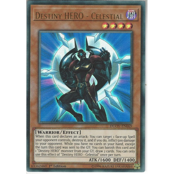 Yu-Gi-Oh! Trading Card Game DUOV-EN069 Destiny HERO - Celestial | 1st Edition | Ultra Rare Card