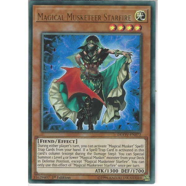 Yu-Gi-Oh! Trading Card Game DUOV-EN072 Magical Musketeer Starfire | 1st Edition | Ultra Rare Card