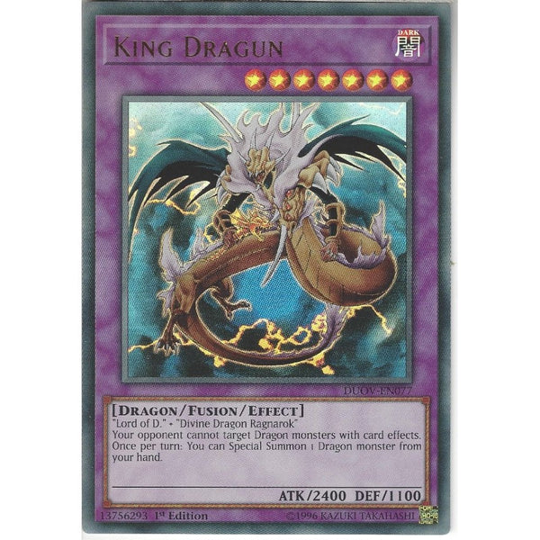 Yu-Gi-Oh! Trading Card Game DUOV-EN077 King Dragun | 1st Edition | Ultra Rare Card