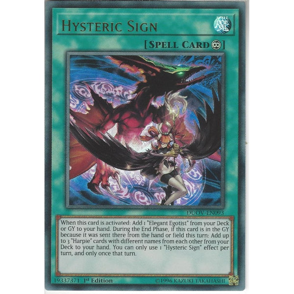 Yu-Gi-Oh! Trading Card Game DUOV-EN093 Hysteric Sign | 1st Edition | Ultra Rare Card