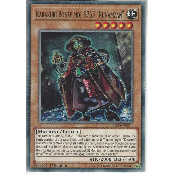 Yu-Gi-Oh! Trading Card Game IGAS-EN014 Karakuri Bonze mdl 9763 &quot;Kunamzan&quot; | 1st Edition | Common Card
