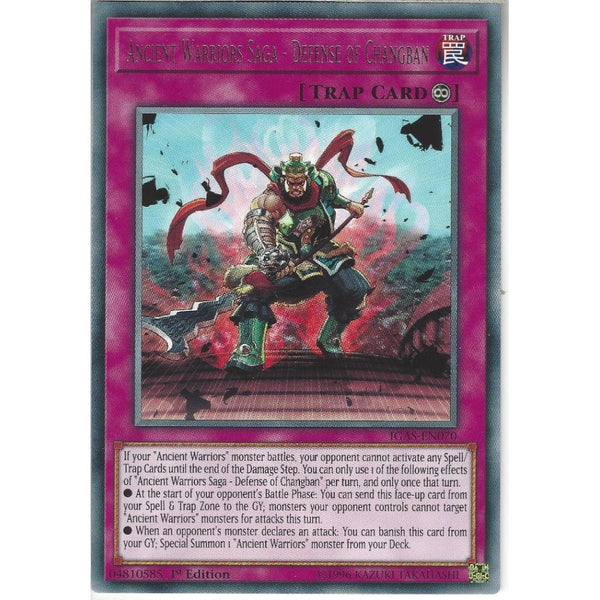 Yu-Gi-Oh! Trading Card Game IGAS-EN070 Ancient Warriors Saga - Defense of Changban | 1st Edition | Rare Card