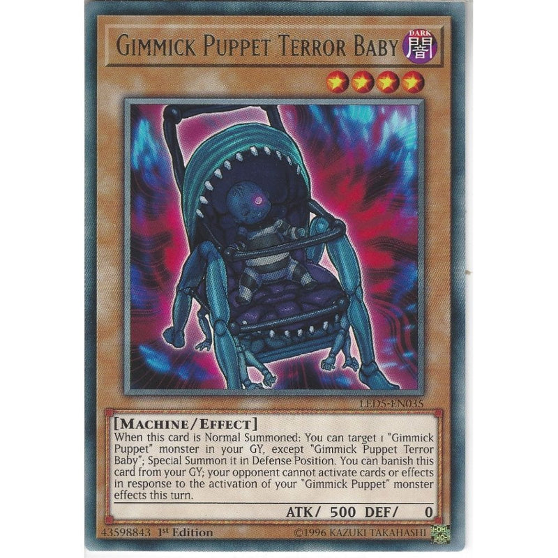 LED5-EN035 Gimmick Puppet Terror Baby | 1st Edition | Rare Card - Recaptured LTD LED5-EN035 Gimmick Puppet Terror Baby | 1st Edition | Rare Card - Recaptured LTD
