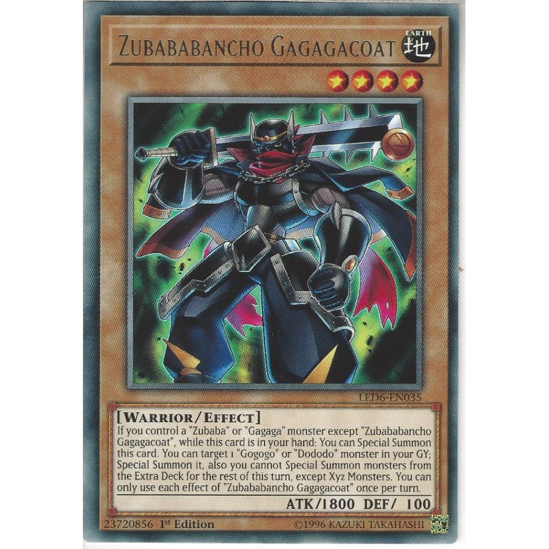 LED6-EN035 Zubababancho Gagagacoat | 1st Edition | Rare Card