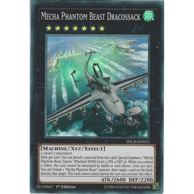Mecha Phantom Beast Dracossack - INCH-EN051 - Super Rare Card - 1st Ed - Recaptured LTD Mecha Phantom Beast Dracossack - INCH-EN051 - Super Rare Card - 1st Ed - Recaptured LTD