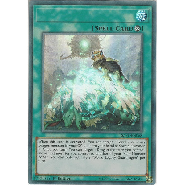 Yu-Gi-Oh! Trading Card Game *Misprint* | SAST-EN062 World Legacy Guardragon NO TITLE | Ultra Rare Card | 1st Edition
