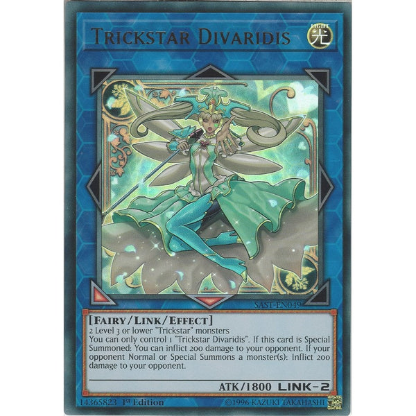 *Misprint* Trickstar Divaridis - SAST-EN049 - Ultra Rare Card - 1st Edition