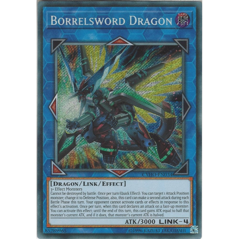 yugioh borrel cards Misprinted* Yu-Gi-Oh Borrelsword Dragon - CYHO-EN034 - Secret Rare Ca