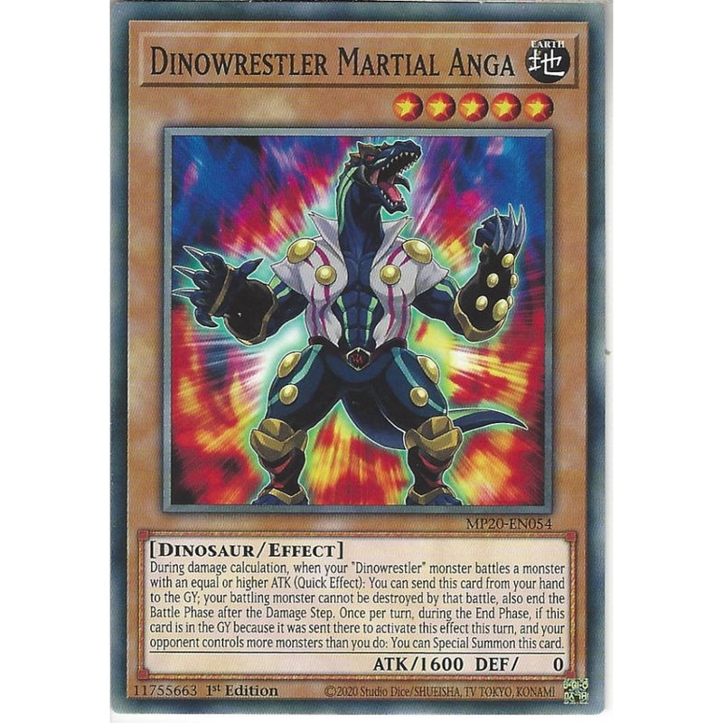 MP20-EN054 Dinowrestler Martial Anga | 1st Edition | Common Card - Recaptured LTD MP20-EN054 Dinowrestler Martial Anga | 1st Edition | Common Card - Recaptured LTD