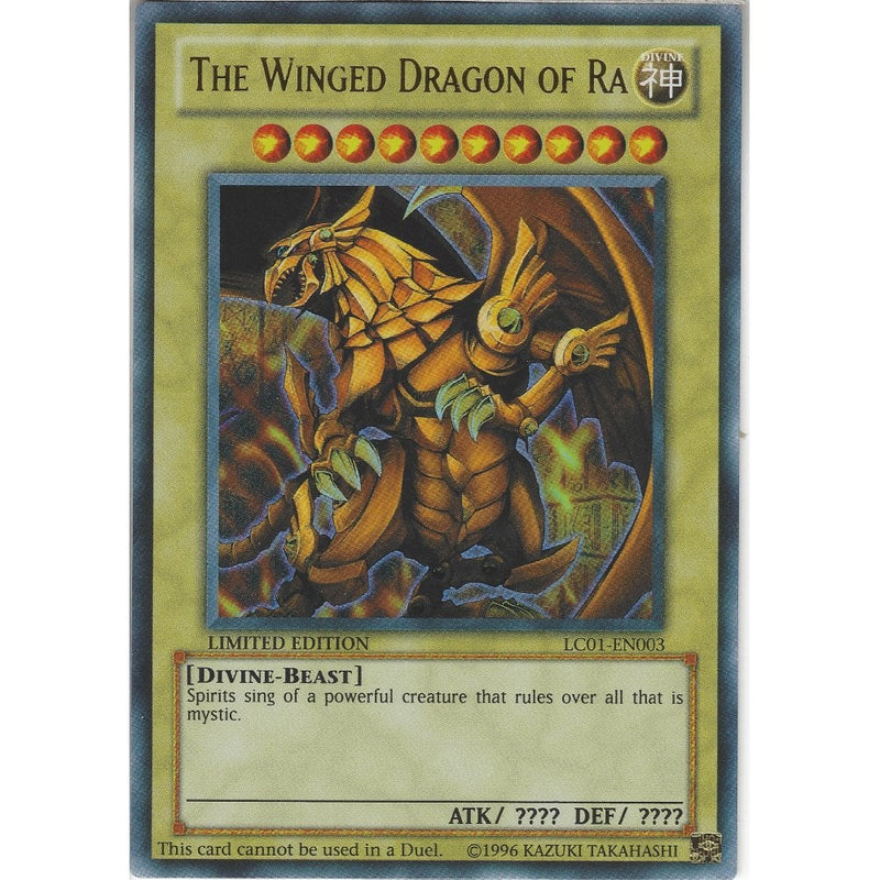 The Winged Dragon of Ra - LC01-EN003 - Ultra Rare Egyptian God Card - - Recaptured LTD The Winged Dragon of Ra - LC01-EN003 - Ultra Rare Egyptian God Card - - Recaptured LTD
