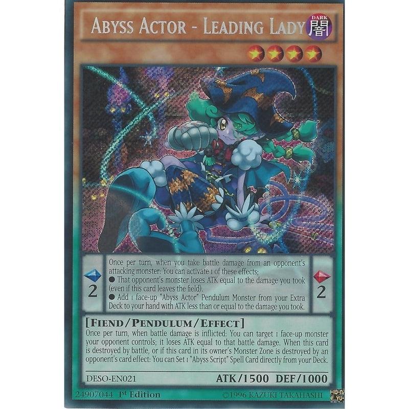 yugioh abyss actor cards Yu-Gi-Oh ABYSS ACTOR - LEADING LADY - Secret Rare -DESO-EN021 -1st Edi