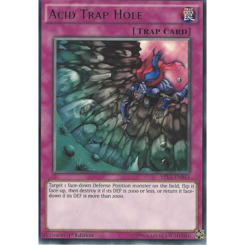 Yu-Gi-Oh ACID TRAP HOLE - RARE - MIL1-EN044 1st Edition - Recaptured LTD Yu-Gi-Oh ACID TRAP HOLE - RARE - MIL1-EN044 1st Edition - Recaptured LTD