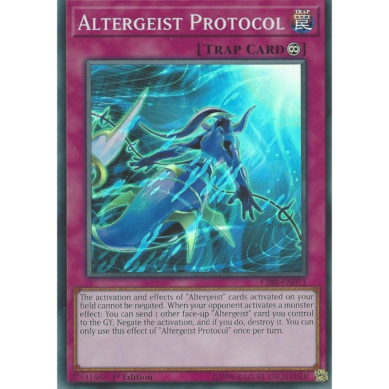 Yu-Gi-Oh ALTERGEIST PROTOCOL - SUPER RARE - CIBR-EN071 1ST EDITION - Recaptured LTD Yu-Gi-Oh ALTERGEIST PROTOCOL - SUPER RARE - CIBR-EN071 1ST EDITION - Recaptured LTD