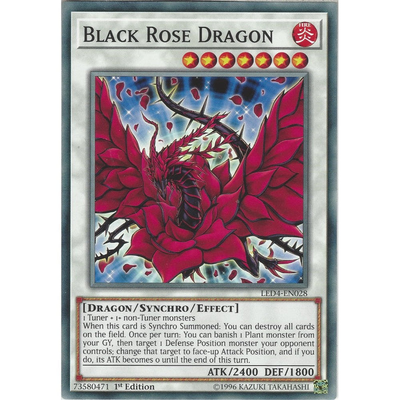 yugioh rose cards Yu-Gi-Oh Black Rose Dragon - LED4-EN028 - Common Card - 1st Edition