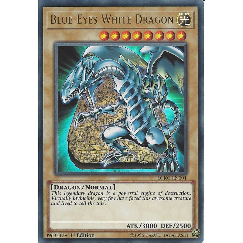 Yu-Gi-Oh BLUE-EYES WHITE DRAGON - LCKC-EN001 Ultra Rare Card - 1st Edi - Recaptured LTD Yu-Gi-Oh BLUE-EYES WHITE DRAGON - LCKC-EN001 Ultra Rare Card - 1st Edi - Recaptured LTD
