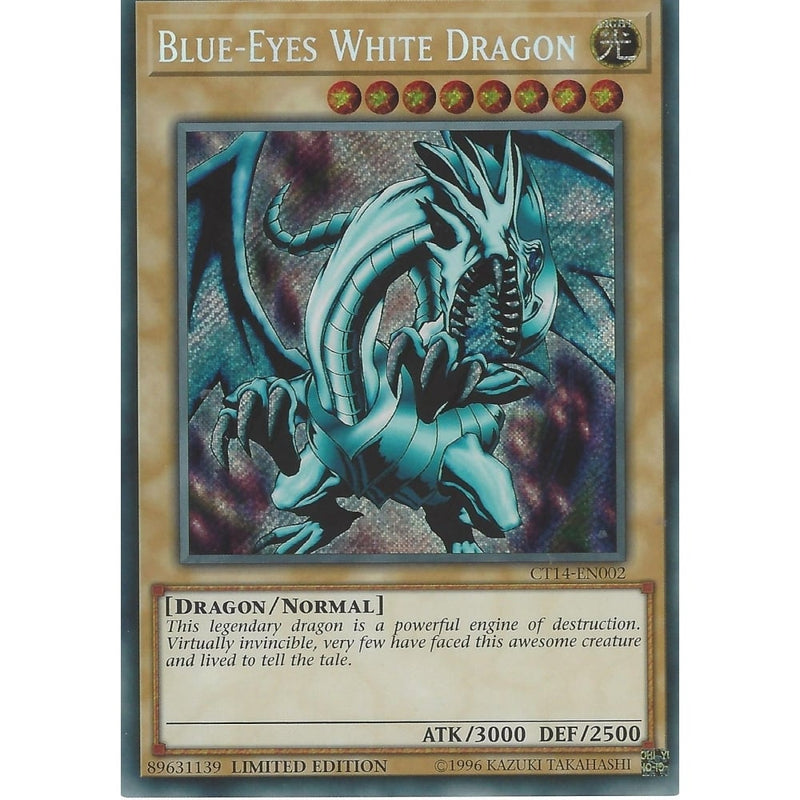 Yu-Gi-Oh BLUE-EYES WHITE DRAGON - SECRET RARE - CT14-EN002 - LIMITED E - Recaptured LTD Yu-Gi-Oh BLUE-EYES WHITE DRAGON - SECRET RARE - CT14-EN002 - LIMITED E - Recaptured LTD