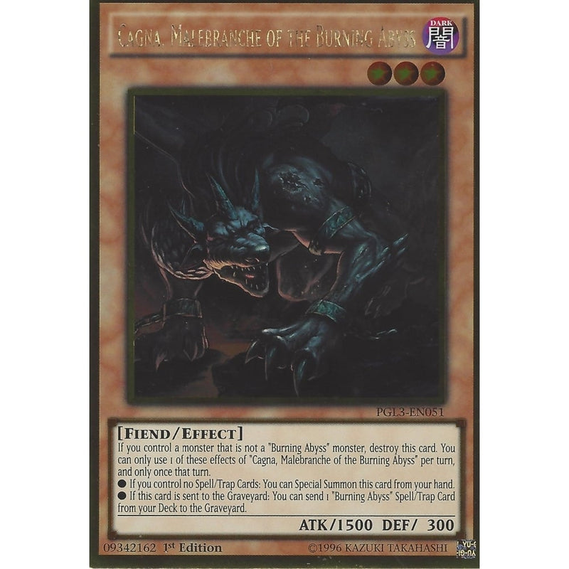 burning abyss monsters Yu-Gi-Oh CAGNA, MALEBRANCHE OF THE BURNING ABYSS -GOLD RARE- PGL3-EN05