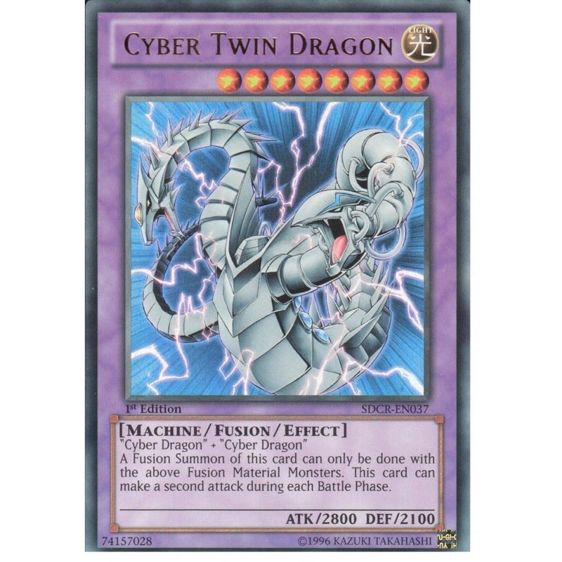 Yu-Gi-Oh CYBER TWIN DRAGON - Ultra Rare - SDCR-EN037 - 1st Edition - Recaptured LTD Yu-Gi-Oh CYBER TWIN DRAGON - Ultra Rare - SDCR-EN037 - 1st Edition - Recaptured LTD