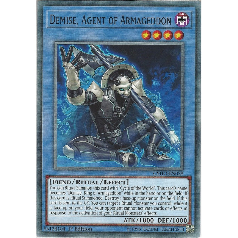 Yu-Gi-Oh DEMISE, AGENT OF ARMAGEDDON - CYHO-EN028 - Common Card - 1st - Recaptured LTD Yu-Gi-Oh DEMISE, AGENT OF ARMAGEDDON - CYHO-EN028 - Common Card - 1st - Recaptured LTD