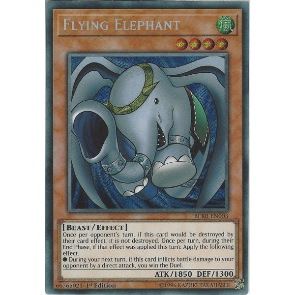 flying elephant yugioh card Yu-Gi-Oh - BLRR-EN003 - 1st Edition - Secret Rare MBT you win the Duel. Monster Protector Sleeves - Rarity:Double Rare