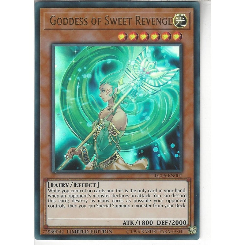 Yu-Gi-Oh GODDESS OF SWEET REVENGE - LC06-EN001 - Ultra Rare Card - Lim - Recaptured LTD Yu-Gi-Oh GODDESS OF SWEET REVENGE - LC06-EN001 - Ultra Rare Card - Lim - Recaptured LTD