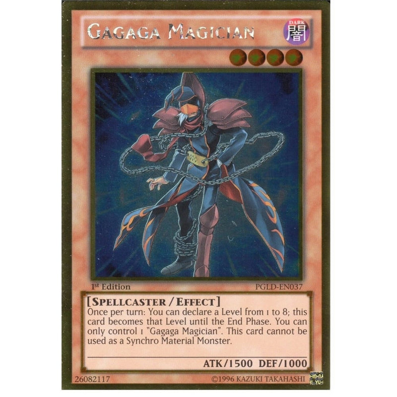 Yu-Gi-Oh GOLD RARE - GAGAGA MAGICIAN - PGLD-EN037 1st Edition - Recaptured LTD Yu-Gi-Oh GOLD RARE - GAGAGA MAGICIAN - PGLD-EN037 1st Edition - Recaptured LTD