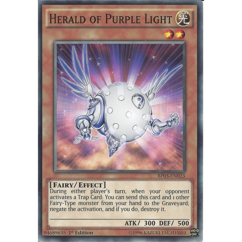 Yu-Gi-Oh HERALD OF PURPLE LIGHT - BP03-EN023 - 1st Edition - Recaptured LTD Yu-Gi-Oh HERALD OF PURPLE LIGHT - BP03-EN023 - 1st Edition - Recaptured LTD