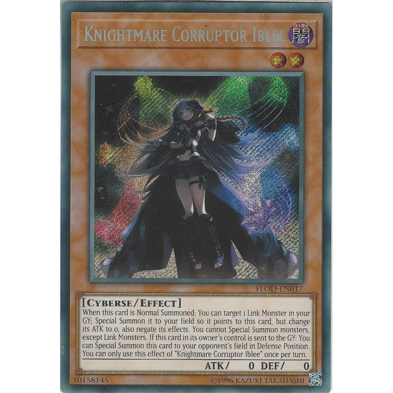knightmare yugioh cards Yu-Gi-Oh KNIGHTMARE CORRUPTOR IBLEE - FLOD-EN017 - Secret Rare Card