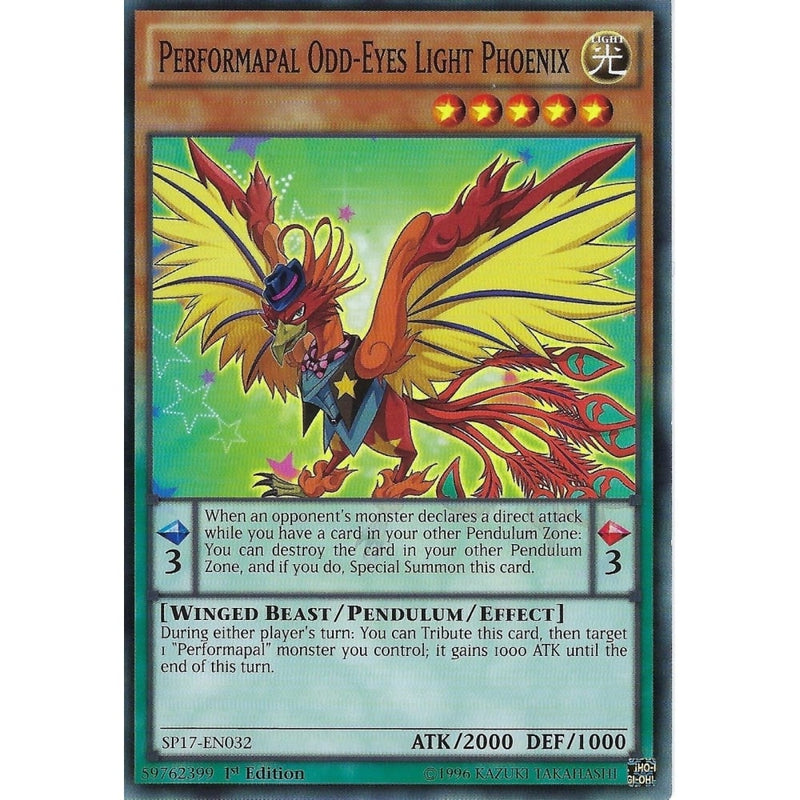 Yu-Gi-Oh PERFORMAPAL ODD-EYES LIGHT PHOENIX - SP17-EN032 - 1st Edition - Recaptured LTD Yu-Gi-Oh PERFORMAPAL ODD-EYES LIGHT PHOENIX - SP17-EN032 - 1st Edition - Recaptured LTD