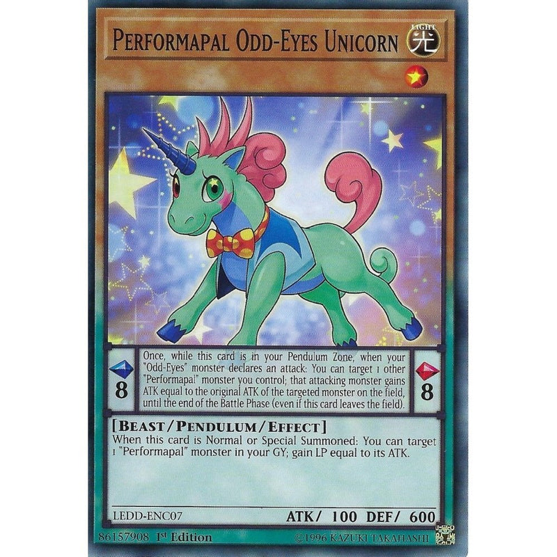 Yu-Gi-Oh PERFORMAPAL ODD-EYES UNICORN - LEDD-ENC07 - 1ST EDITION