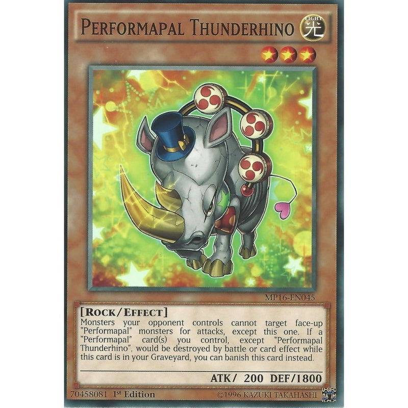 Yu-Gi-Oh PERFORMAPAL THUNDERHINO - MP16-EN045 - 1st Edition