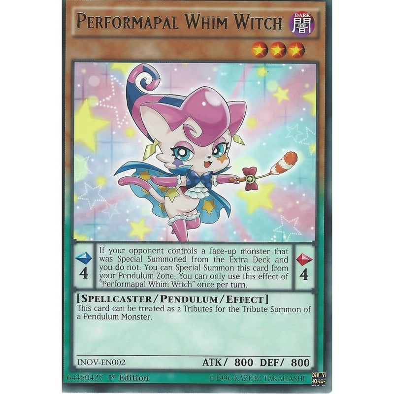 Yu-Gi-Oh PERFORMAPAL WHIM WITCH - Rare - INOV-EN002 - 1st Edition - Recaptured LTD Yu-Gi-Oh PERFORMAPAL WHIM WITCH - Rare - INOV-EN002 - 1st Edition - Recaptured LTD