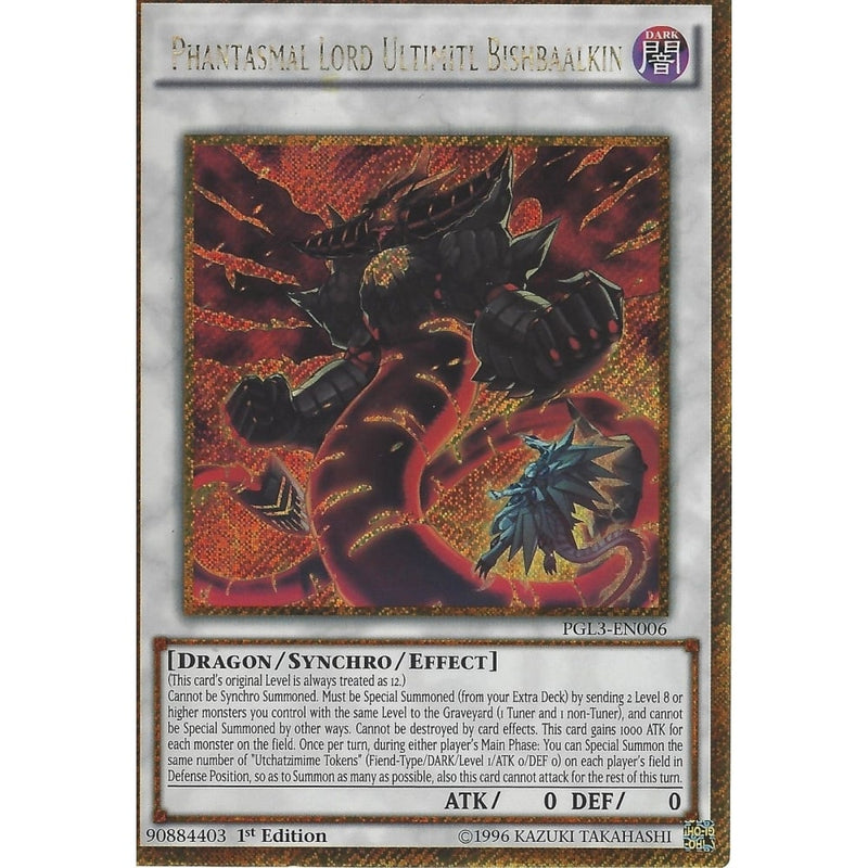 Yu-Gi-Oh PHANTASMAL LORD ULTIMITL BISHBAALKIN - GOLD Secret Rare PGL3- - Recaptured LTD Yu-Gi-Oh PHANTASMAL LORD ULTIMITL BISHBAALKIN - GOLD Secret Rare PGL3- - Recaptured LTD