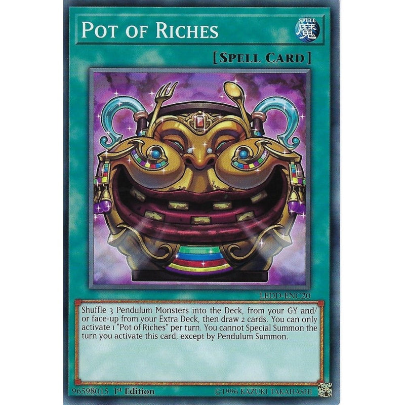 Yu-Gi-Oh POT OF RICHES - LEDD-ENC20 - 1ST EDITION - Recaptured LTD Yu-Gi-Oh POT OF RICHES - LEDD-ENC20 - 1ST EDITION - Recaptured LTD