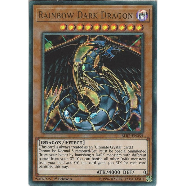 rainbow yugioh card Yu-Gi-Oh DARK DRAGON - BLRR-EN054 - 1st Edition Ultra Rare Car Oh trading and collectible Cube # (See Photos):Cube 2 (Allister SR, Volo SR) I Bought 3000 Pokemon tag-last-minute-gifts-for-family