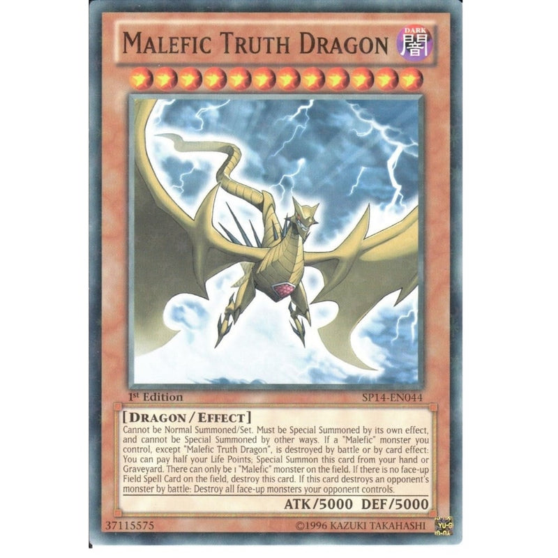 malefic yugioh cards Yu-Gi-Oh Star Rare: MALEFIC TRUTH DRAGON - SP14-EN044 - 1st Edition