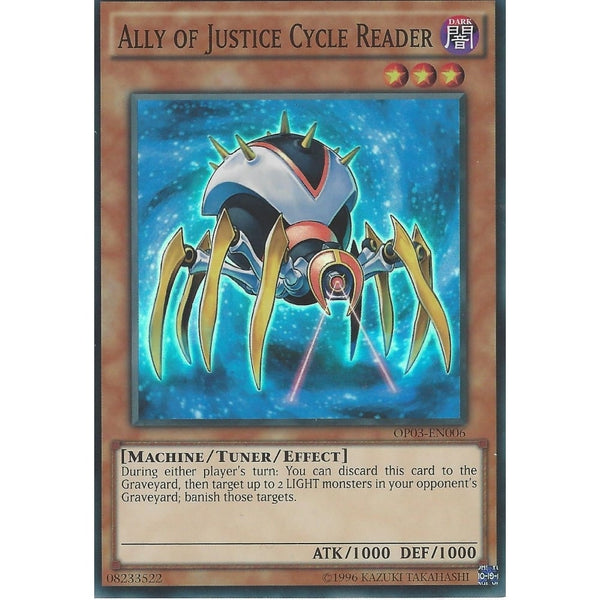 Yu-Gi-Oh Super Rare CARD: ALLY OF JUSTICE CYCLE READER - OP03-EN006