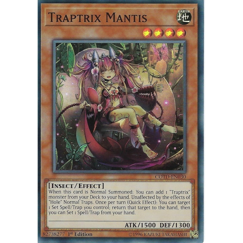 Yu-Gi-Oh TRAPTRIX MANTIS - SUPER RARE - COTD-EN030 - 1st EDITION