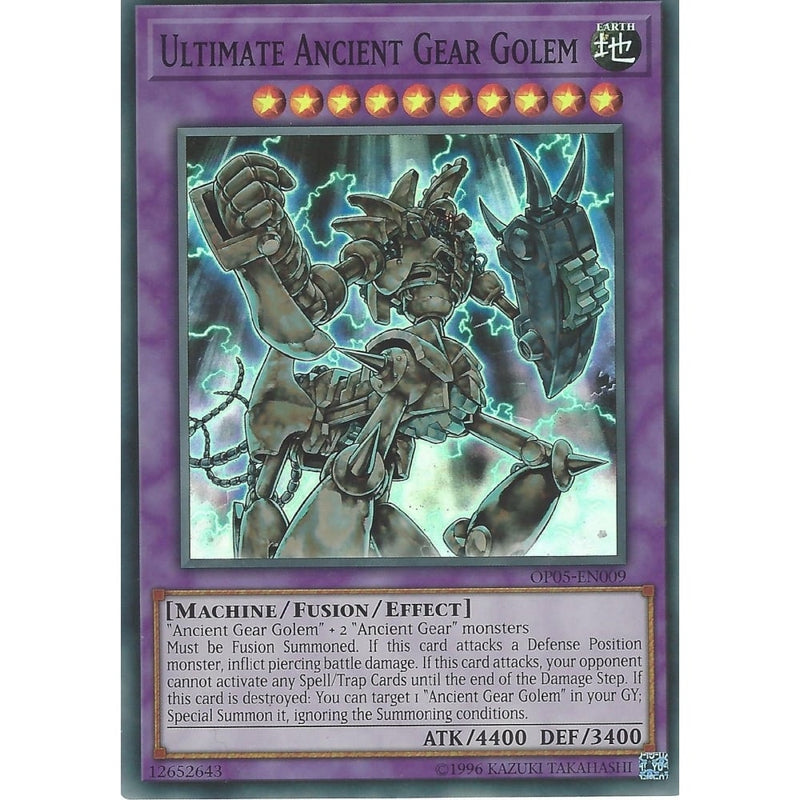 Yu-Gi-Oh ULTIMATE ANCIENT GEAR GOLEM - SUPER RARE - OP05-EN009