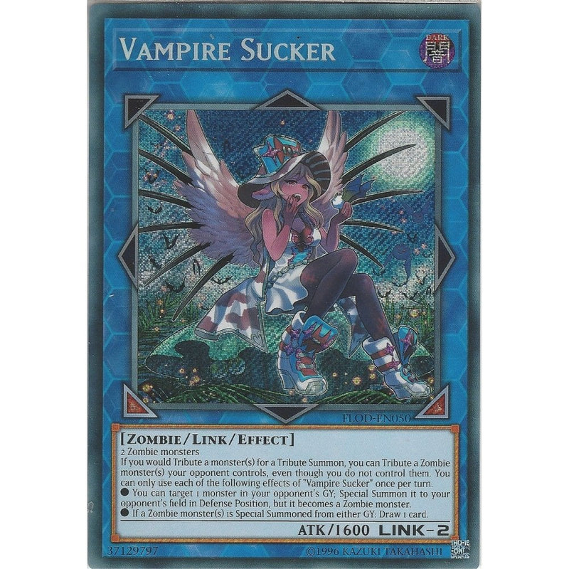 Yu-Gi-Oh VAMPIRE SUCKER - FLOD-EN050 - Secret Rare Card - Recaptured LTD Yu-Gi-Oh VAMPIRE SUCKER - FLOD-EN050 - Secret Rare Card - Recaptured LTD