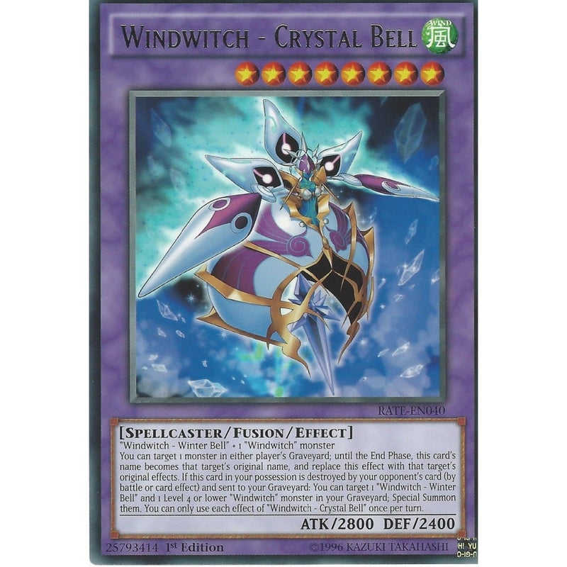 Yu-Gi-Oh WINDWITCH - CRYSTAL BELL - Rare - RATE-EN040 1st Edition