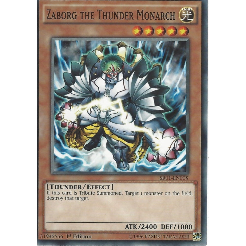 thunder cards yugioh Yu-Gi-Oh ZABORG THE THUNDER MONARCH - SR01-EN005 - 1st Edition
